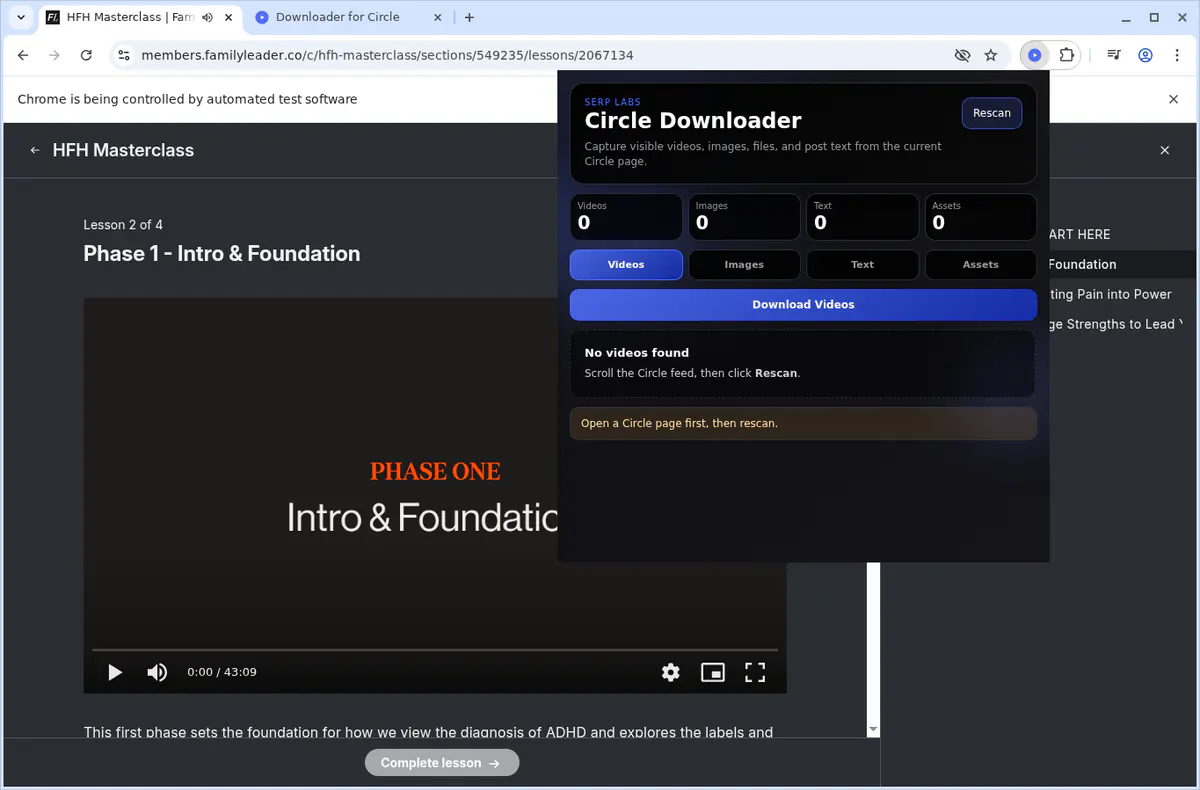 Circle Video Downloader browser extension screenshot 3
